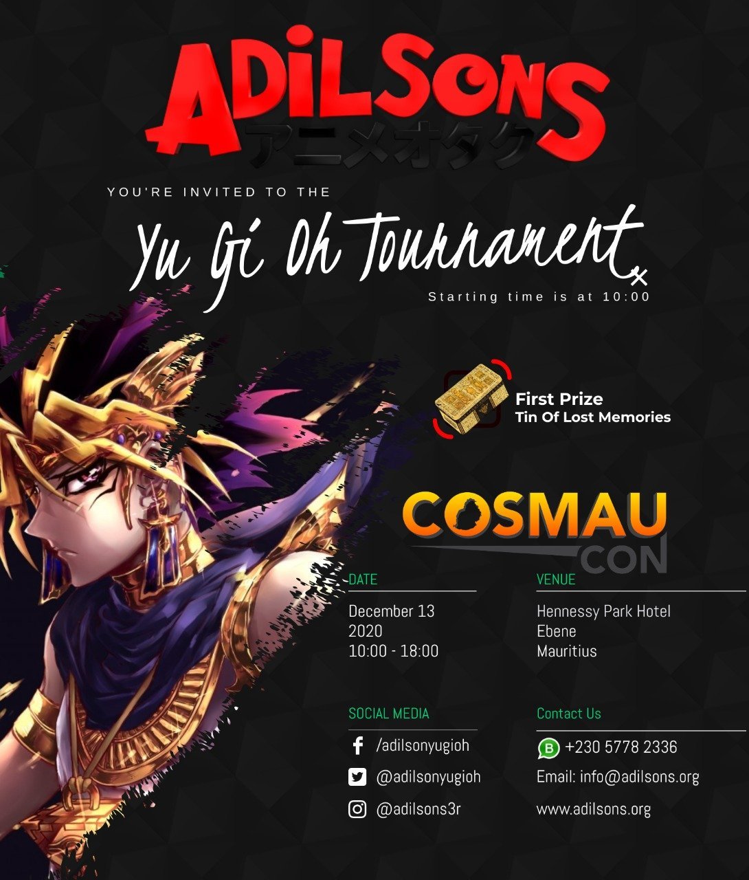 WIN 1 Ticket for 1 People for Cosmaucon 2020 | Adilsons