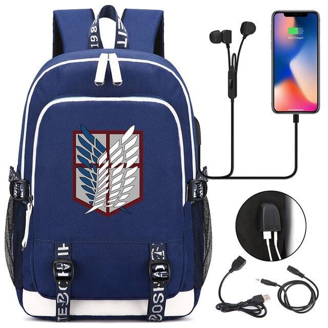 Attack On Titan: backpack with USB port. - Adilsons