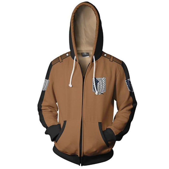Titan Survey Corps Aot Zip Up Jacket Cosplay Costume Attack On