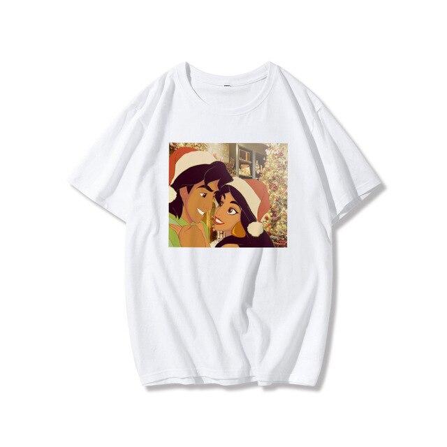 Disney Princesses Jasmine print white T-Shirt. - Adilsons