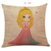 Disney Princesses linen/cotton decorative pillow case. - Adilsons