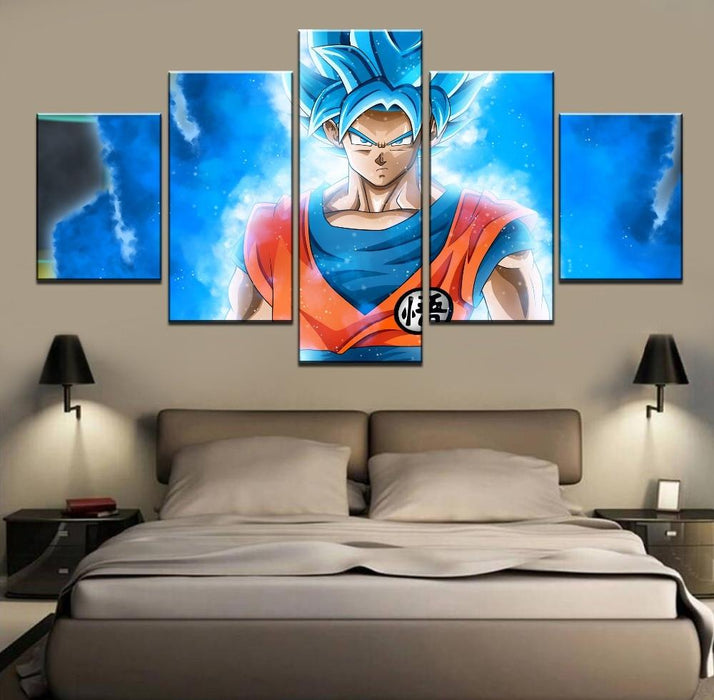 Dragon Ball Super Goku SSJB Wall Art 5pcs - Adilsons