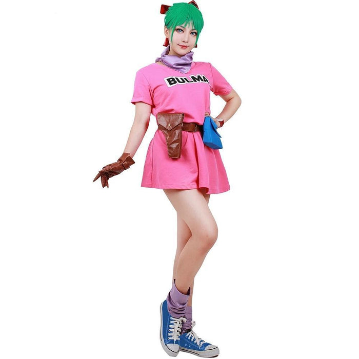bulma pink dress cosplay Cute Pink Bulma Women's Cosplay Costume