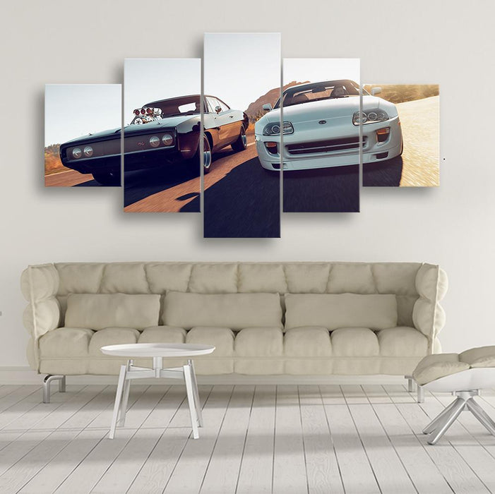 Fast and Furious canvas painting 5 pieces. - Adilsons