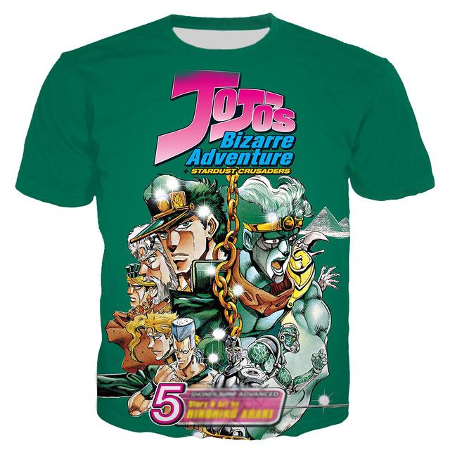 JoJo Adventure 3D print short sleeve T-shirts. - Adilsons