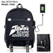 JoJo Adventure black zipper backpack. - Adilsons