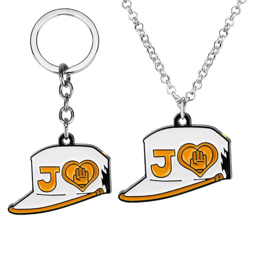 JoJo Adventure Kujou Jotarou metal keychain necklaces. - Adilsons