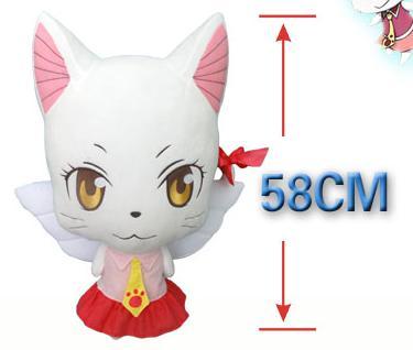 Large 58cm Anime Fairy Tail Charles Lulu Plush Toy Kawaii Happy & Charles Cat Stuffed Animals Doll Figure Cosplay Toys Kids Gift - Adilsons