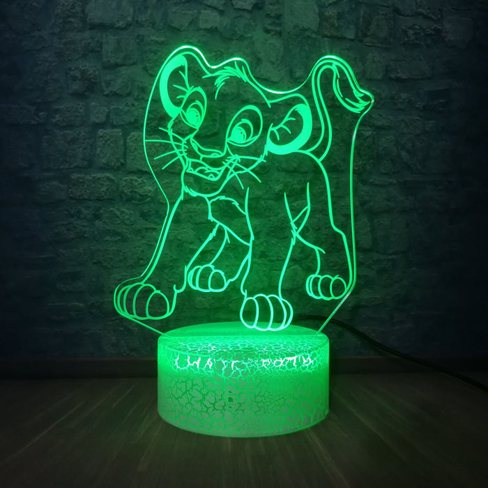Lion King 3D multicolor USB night light. - Adilsons