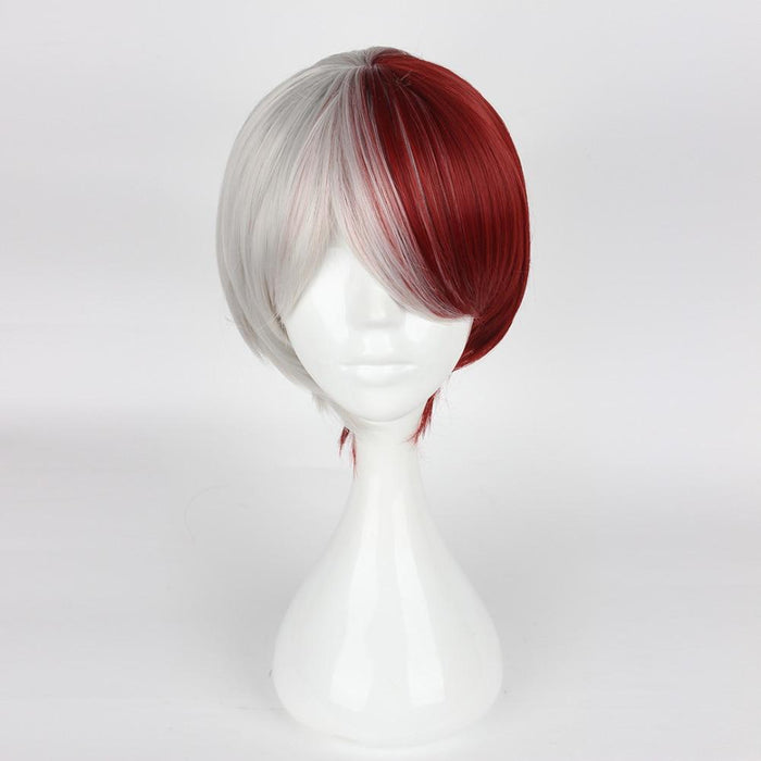 My Hero Academia white and red wig+wig cap cosplay. - Adilsons