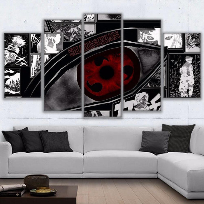 Naruto Sharingan Modular Wall Art Canvas 5pcs - Adilsons