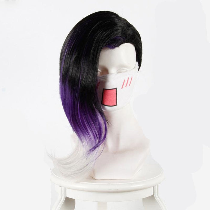 Overwatch black gradient purple white wig Sombra 45cm. - Adilsons