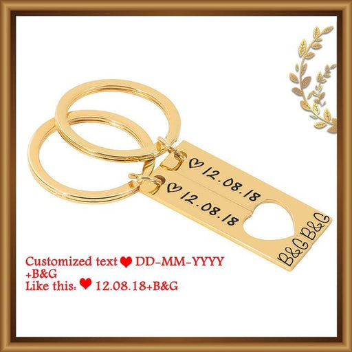 Personalized Couples Keychain with date and initials - Adilsons