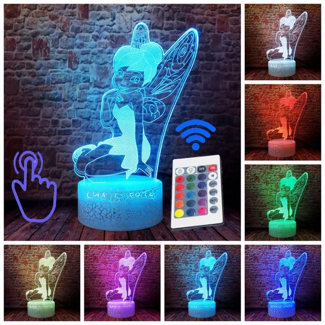 Peter Pan 3D LED colorful nightlight Tinker Bell. - Adilsons