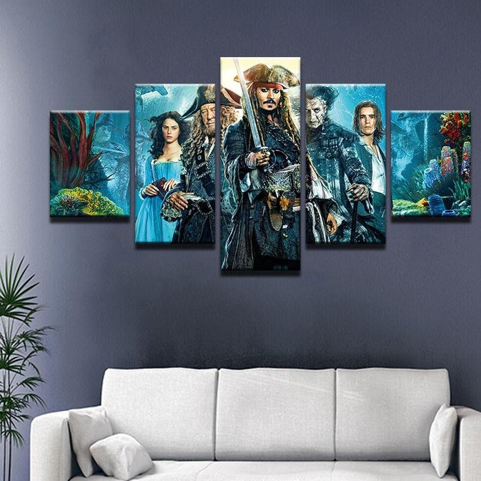 Pirates of the Caribbean wall modular picture 5 panels. - Adilsons