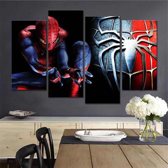 Spiderman wall decor pictures 4 piece. - Adilsons