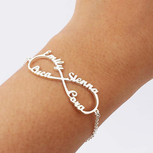 Stylish stainless infinity name bracelet. - Adilsons