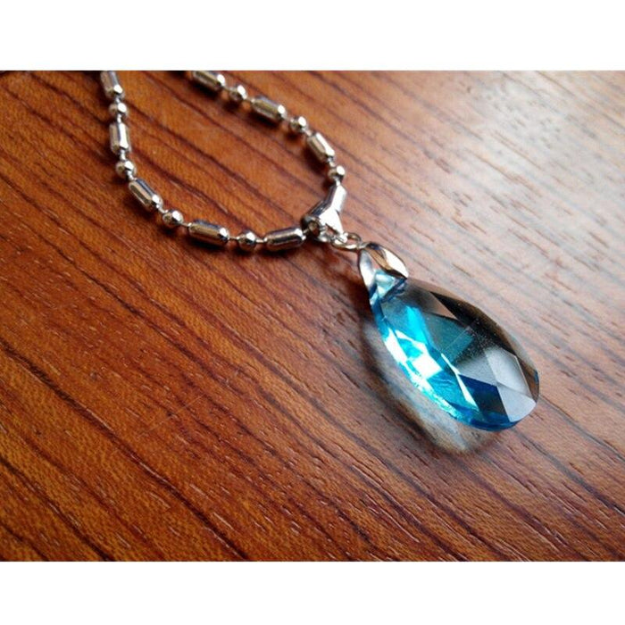 Sword Art Online blue crystal Kirito Asuna necklace. - Adilsons