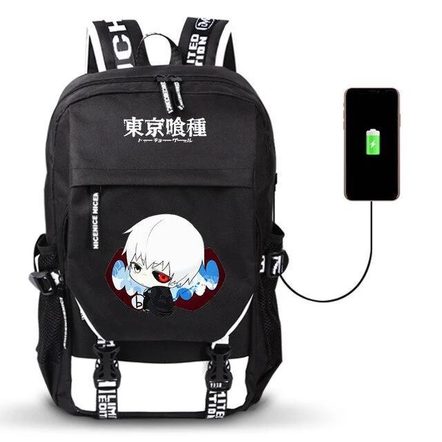 Tokyo Ghoul Kaneki Ken USB port backpack. - Adilsons
