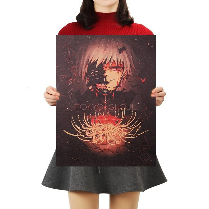Tokyo Ghoul kraft paper poster retro 51.5X36cm. - Adilsons