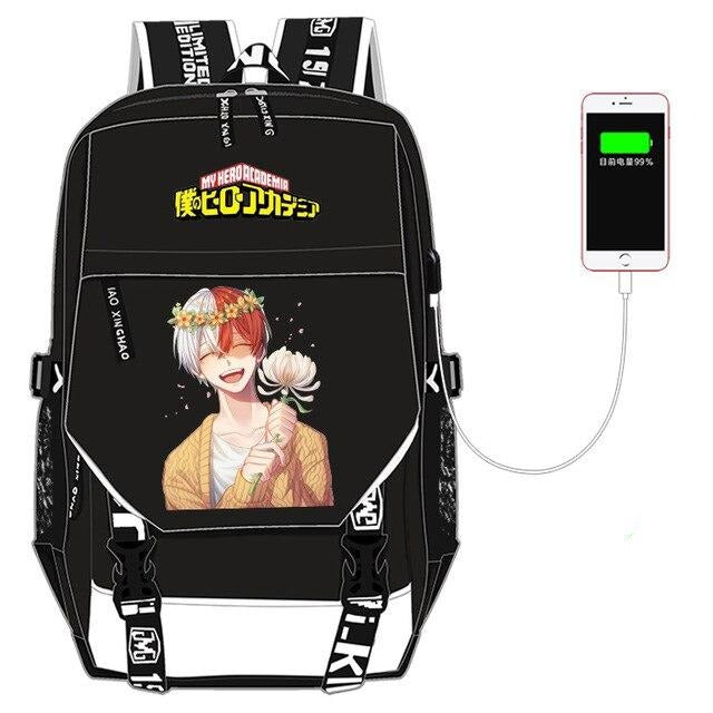 My Hero Academia with USB port backpack.