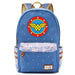 Wonder Woman flower point backpack. - Adilsons